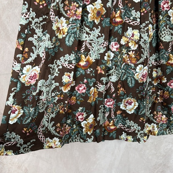 VTG Herman Geist Floral Pleated Maxi Skirt Women 14 Prairie Cottagecore Boho NWT - Picture 4 of 9
